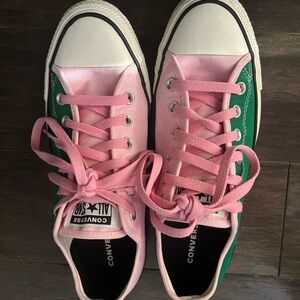 Converse Pink and Green Sneakers